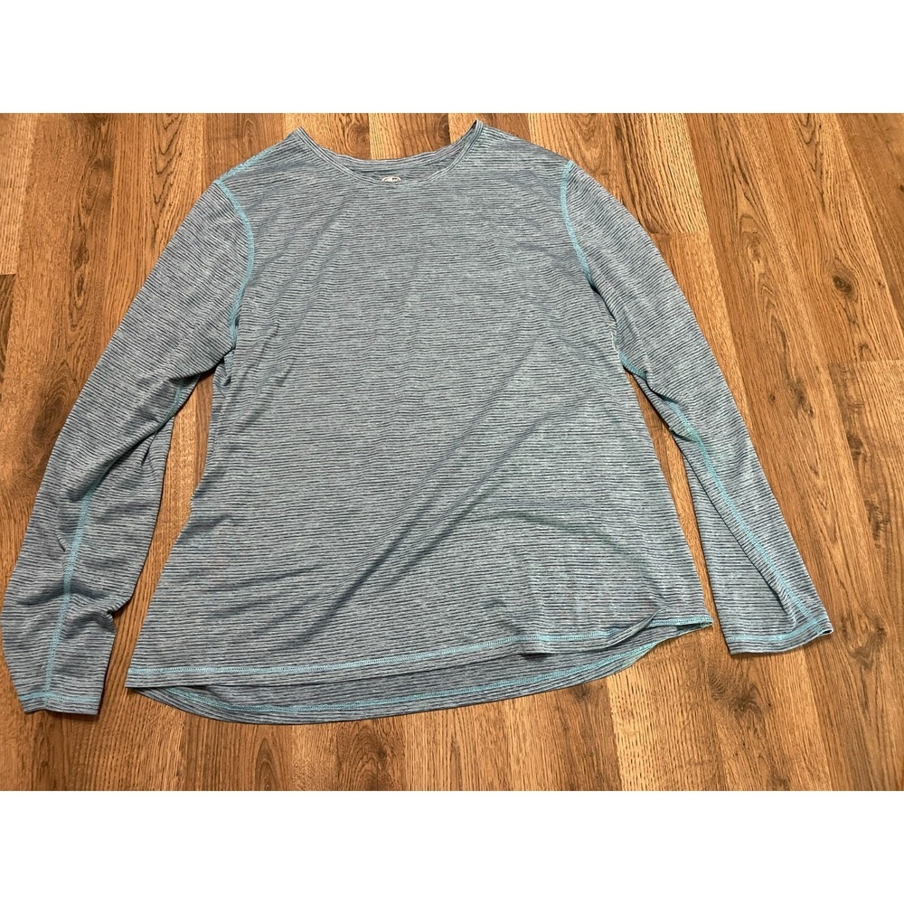 Athletics Works Shirt, Men's Size XL, Blue, Long Sleeve, Crew Neck